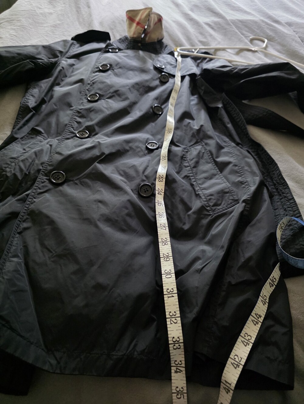 Burberry Black Double-Breasted Trench / Raincoat Size 10 US - Picture 13 of 15
